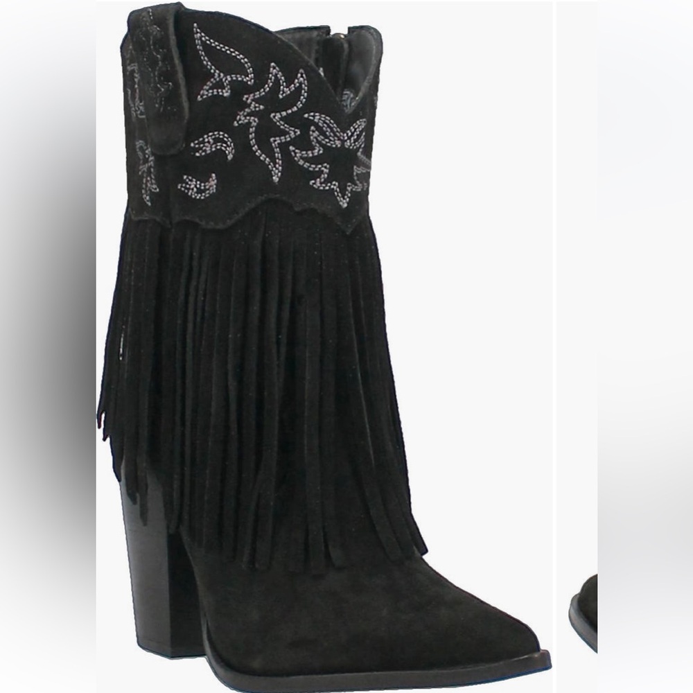 Dingo Fringe Western Boots Brown Leather Zip Cowboy Boot Women’s 8.5 Heeled Boho - Picture 1 of 9